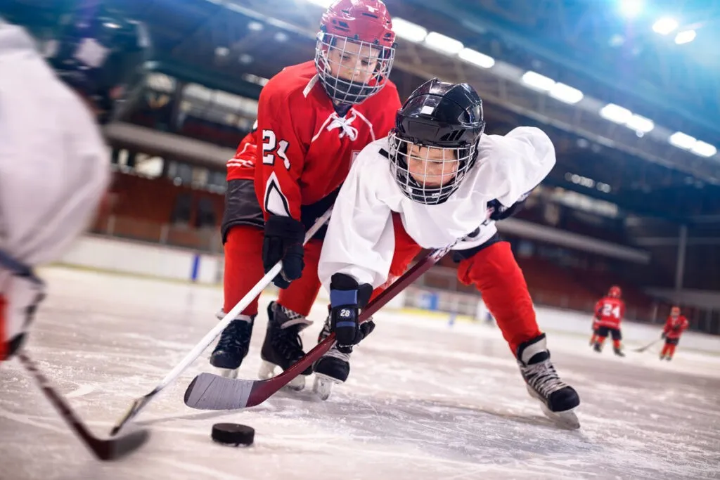 ice hockey sport kids players